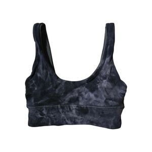 Lululemon Energy Bra Long Line- Size 2 -Black Tie Dye Cloud Wash